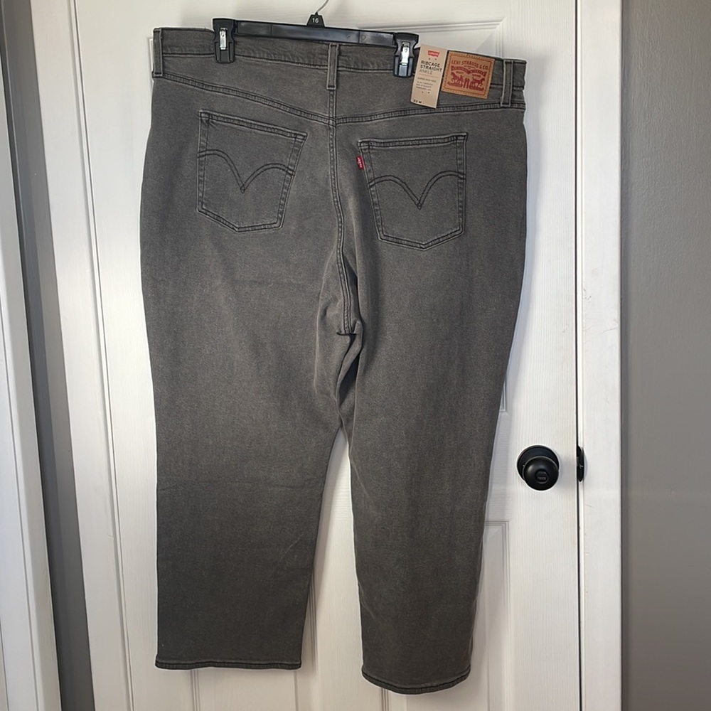 NWT Levi’s Ribcage Ankle Straight Jeans Plus Sz 22 Cosmic Chatter Gray High Rise - Picture 9 of 11